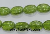 COQ36 15.5 inches 10*14mm oval dyed olive quartz beads wholesale