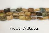 COS251 15.5 inches 10*14mm rectangle ocean stone beads wholesale