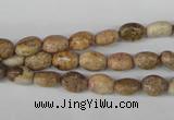 COV04 15.5 inches 6*8mm oval picture jasper beads wholesale