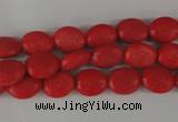 COV23 15.5 inches 8*10mm oval synthetic coral beads wholesale