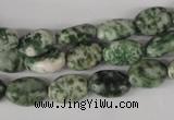 COV52 15.5 inches 8*12mm oval green spot gemstone beads wholesale