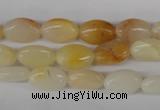 COV55 15.5 inches 8*12mm oval yellow jade gemstone beads wholesale