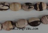 COV75 15.5 inches 10*14mm oval zebra jasper beads wholesale
