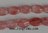 COV91 15.5 inches 10*14mm oval cherry quartz beads wholesale