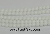 CPB01 15.5 inches 4mm round white porcelain beads wholesale