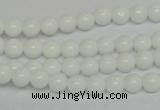 CPB02 15.5 inches 6mm round white porcelain beads wholesale