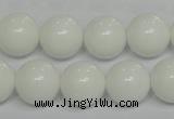 CPB06 15.5 inches 14mm round white porcelain beads wholesale