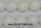 CPB07 15.5 inches 16mm round white porcelain beads wholesale