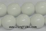 CPB08 15.5 inches 18mm round white porcelain beads wholesale