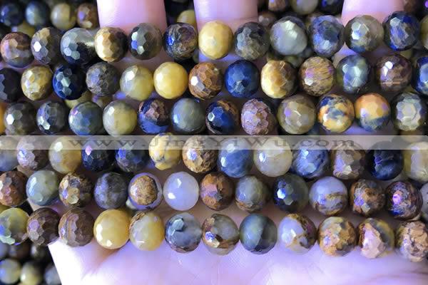 CPB1082 15.5 inches 8mm faceted round pietersite gemstone beads