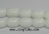 CPB11 15.5 inches 10*14mm drum white porcelain beads wholesale