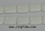 CPB121 15.5 inches 12*16mm rectangle white porcelain beads wholesale