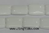 CPB122 15.5 inches 15*20mm rectangle white porcelain beads wholesale