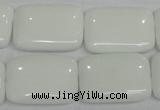 CPB123 15.5 inches 18*25mm rectangle white porcelain beads wholesale