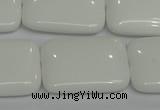 CPB124 15.5 inches 22*30mm rectangle white porcelain beads wholesale