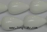 CPB26 15.5 inches 15*25mm teardrop white porcelain beads wholesale