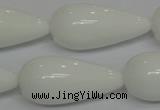CPB27 15.5 inches 10*30mm teardrop white porcelain beads wholesale