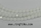 CPB31 15.5 inches 4mm faceted round white porcelain beads wholesale