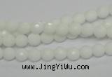 CPB32 15.5 inches 6mm faceted round white porcelain beads wholesale