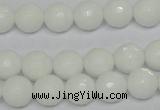 CPB34 15.5 inches 10mm faceted round white porcelain beads wholesale