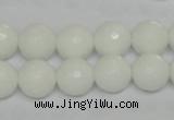 CPB35 15.5 inches 12mm faceted round white porcelain beads wholesale
