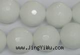 CPB38 15.5 inches 18mm faceted round white porcelain beads wholesale