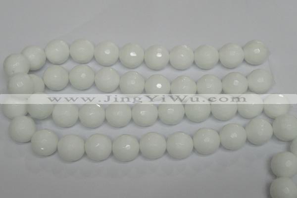 CPB38 15.5 inches 18mm faceted round white porcelain beads wholesale