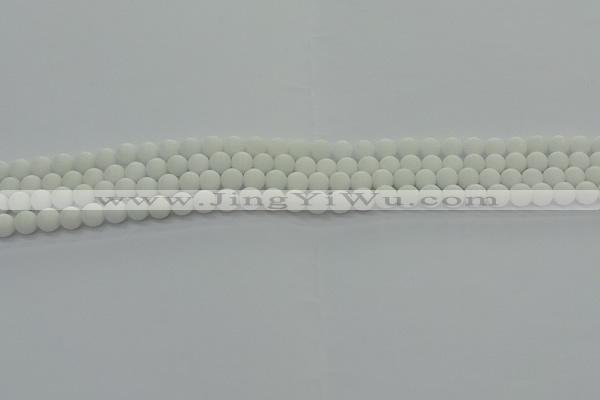 CPB410 15.5 inches 4mm round matte white porcelain beads