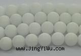 CPB411 15.5 inches 6mm round matte white porcelain beads