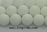 CPB413 15.5 inches 10mm round matte white porcelain beads