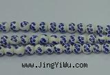 CPB505 15.5 inches 14mm round Painted porcelain beads