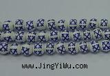CPB521 15.5 inches 6mm round Painted porcelain beads
