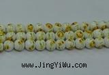 CPB562 15.5 inches 8mm round Painted porcelain beads