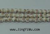 CPB573 15.5 inches 10mm round Painted porcelain beads