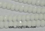 CPB58 15.5 inches 5*8mm faceted rondelle white porcelain beads