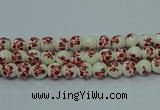 CPB611 15.5 inches 6mm round Painted porcelain beads