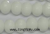CPB62 15.5 inches 12*16mm faceted rondelle white porcelain beads