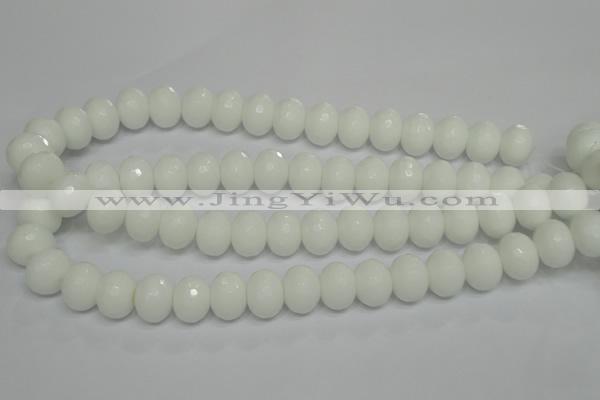 CPB62 15.5 inches 12*16mm faceted rondelle white porcelain beads