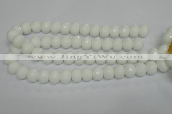 CPB63 15.5 inches 13*18mm faceted rondelle white porcelain beads
