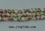 CPB655 15.5 inches 14mm round Painted porcelain beads