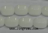 CPB66 15.5 inches 12*16mm drum white porcelain beads wholesale
