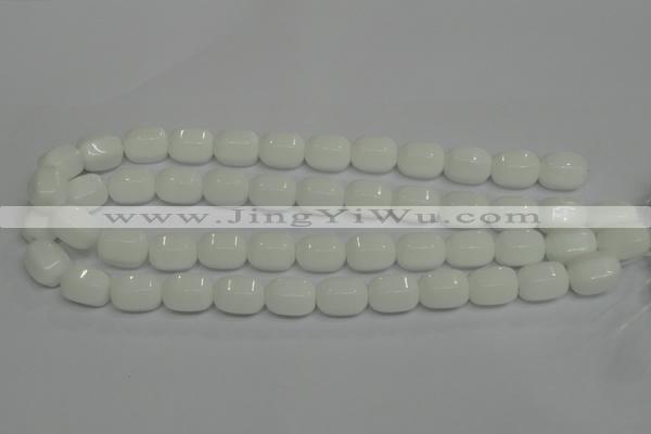 CPB66 15.5 inches 12*16mm drum white porcelain beads wholesale