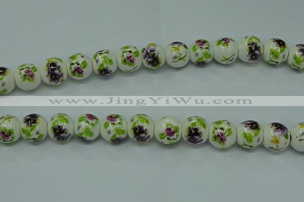 CPB661 15.5 inches 6mm round Painted porcelain beads