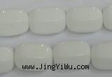 CPB67 15.5 inches 13*18mm drum white porcelain beads wholesale