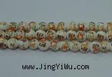 CPB671 15.5 inches 6mm round Painted porcelain beads