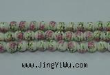 CPB683 15.5 inches 10mm round Painted porcelain beads