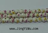 CPB694 15.5 inches 12mm round Painted porcelain beads