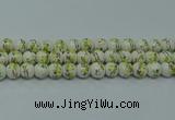 CPB724 15.5 inches 12mm round Painted porcelain beads