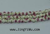 CPB742 15.5 inches 8mm round Painted porcelain beads