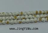 CPB801 15.5 inches 6mm round Painted porcelain beads